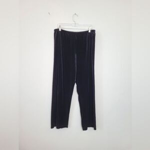 Vintage Chicos Design Velvet Pants High Waist Elastic Pull On Made in USA Size 3